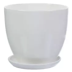 Горшок цветочный Колор Гейм ø18 h16.5 см v2.6 л керамика белый Без бренда