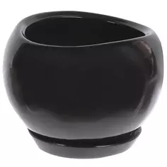 Горшок цветочный Адель ø20 h18 см v3.5 л керамика чёрный Без бренда
