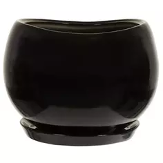 Горшок цветочный Адель ø28 h24.5 см v15 л керамика чёрный Без бренда