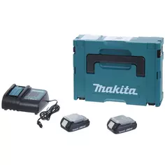 Набор 2 аккумулятора и зарядное устройство Makita, 18 В Li-ion, 2x1.5 Ач