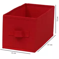 Короб Spaceo KUB Carmen 15x31x15 см 6.9 л полиэстер цвет красный