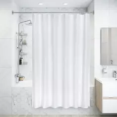 Штора для ванной Primanova Snow 180x180 см полиэстер цвет белый Без бренда