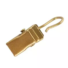 Крючок-зажим на кольцо ⌀ 20 мм для штор на штанговый карниз 3 см цвет золото матовое 10 шт. Без бренда