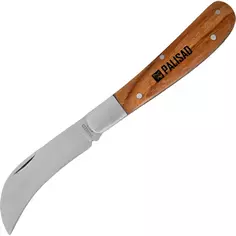 Нож для прививок изогнутый, деревянная рукоятка Palisad