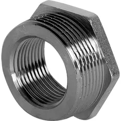 Футорка Valtec наружная-внутренняя резьба 1 1/2"х1" никелированная латунь VTr.581.N.0806
