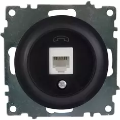 Телефонная розетка встраиваемая Onekey Florence RJ11, цвет чёрный Onekeyelectro