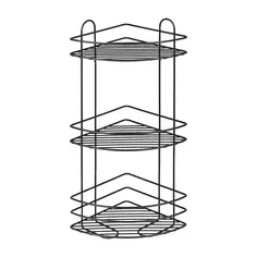 Полка для ванной ЧМЗ Лидер 501-006-11 угловая 3 яруса 22.5x58 см цвет черный матовый Verran
