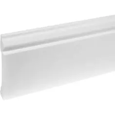Плинтус напольный полистирол под покраску белый 8 см 2м NMC