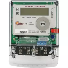 Счётчик Нева МТ 114 AS WF1P 5 60 A однофазный Neva