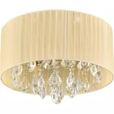 Люстра хрустальная потолочная Жаклин 4 лампы 8 м² цвет бежевый Mw Light