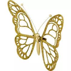 Украшение новогоднее «Бабочка», пластик, цвет золото Без бренда