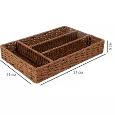 Органайзер 31x21x5 см 3 л бумажный шпагат цвет коричневый Без бренда