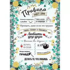 Постер на ПВХ «Правила дома» 25x35 см Без бренда