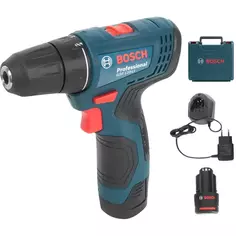 Дрель-шуруповерт аккумуляторная Bosch GSR 120, 06019G8020, 12 В Li-ion 2x2 Ач