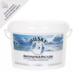 Краска-грунт Husky 3-в-1 фасадная моющаяся матовая цвет белый матовая база А 2.5 л