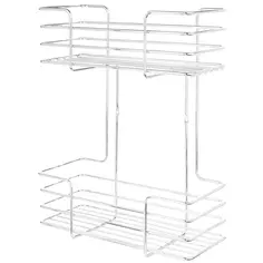 Полка для ванной ЧМЗ Новые горизонты 503-002-01 прямая 2 яруса 13.5x30x39 см цвет хром Без бренда