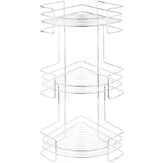 Полка для ванной ЧМЗ Новые горизонты 503-006-01 угловая 3 яруса 23x23x65.3 см цвет хром Без бренда