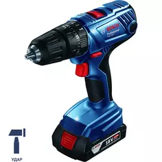 Дрель-шуруповерт аккумуляторная ударная Bosch GSB 180 Li 06019F8323, 18 В Li-Ion 2x2 Ач