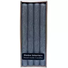 Набор свечей столовых «Рустик» 25 см цвет серый 4 шт. Без бренда