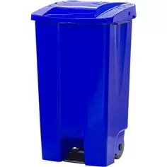 Бак садовый для мусора на колесиках с педалью 110 л цвет синий Idea