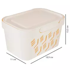 Ящик Deluxe с крышкой 19x13x11 см 1.9 л пластик цвет бежевый Бытпласт