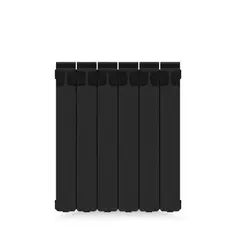 Радиатор Rifar Monolit 500 биметалл 6 секций боковое подключение цвет черный
