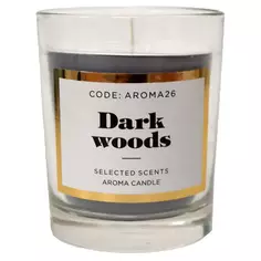 Свеча ароматическая «Dark wood» в стекле, цвет серый Без бренда