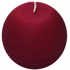 Свеча-шар «Рустик» 8 см цвет бордо Без бренда