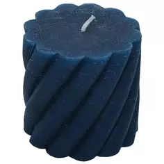 Свеча-столбик витой «Рустик» 7.4х8 см цвет тёмно-синий Без бренда