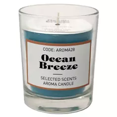 Свеча ароматическая «Ocean breeze» в стекле, цвет синий Без бренда