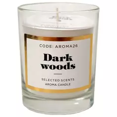 Свеча ароматическая «Dark wood» в стекле, цвет белый Без бренда
