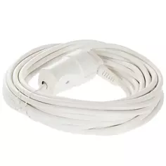 Удлинитель-шнур 1 розетка с заземлением 3х1.5 мм 10 м цвет белый Без бренда