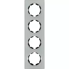 Рамка для розеток и выключателей Onekey Florence 4 поста стекло цвет серый Onekeyelectro