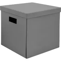 Коробка складная 31x31x30 см картон цвет серый Storidea