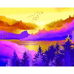 Постер «Аметистовые горы» 39x49 см Без бренда