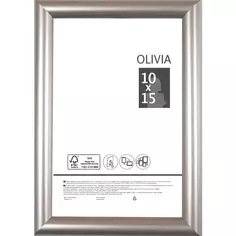 Рамка Olivia, 10x15 см, пластик, цвет серебро Без бренда