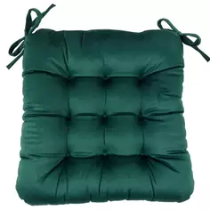 Подушка для стула Бархат 40x36x6 см цвет изумруд Linen Way