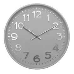 Настенные часы Troykatime, D30 см, пластик, цвет серый