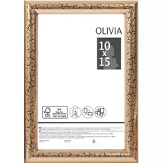 Рамка Olivia 10x15 см пластик цвет золото Без бренда