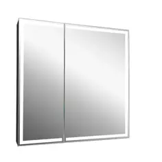 Шкаф зеркальный подвесной Montero Black LED с подсветкой 80х80 см цвет черный Без бренда