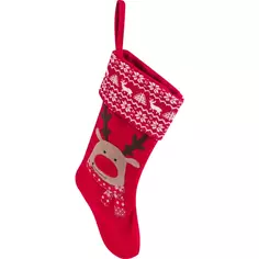 Новогоднее украшение «Носок с оленем», 51 см Без бренда