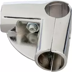 Соединитель 3-х труб угловой с площадкой для полки, цвет хром Element