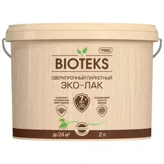 Лак паркетный сверхпрочный BIOTEKS ЭКО-ЛАК База LD бесцветный полуматовый 2 л ТЕКС