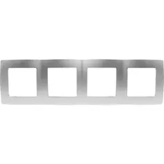 Рамка для розеток и выключателей Эра 12-5004-03 4 поста цвет серый ERA