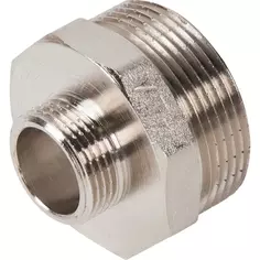 Ниппель переходной Valtec 1 1/2"x3/4" наружная резьба никелированная латунь VTr.580.N.0805