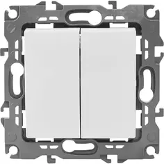 Выключатель встраиваемый Эра 12-1104-01 2 клавиши цвет белый ERA