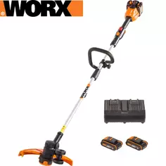 Триммер аккумуляторный Worx WP185E 40 В, АКБ и ЗУ входит в комплект