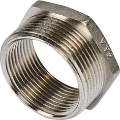 Футорка Valtec 1 1/2"x1 1/4" наружная-внутренняя резьба никелированная латунь VTr.581.N.0807