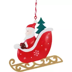 Фигурка декоративная «Санта в санях» 11 см Без бренда