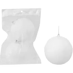 Набор ёлочных шаров флокированных 10 см цвет белый 2 шт. Без бренда